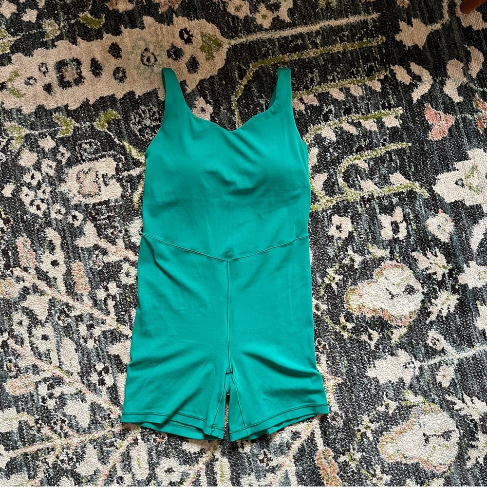 Green offline by Aerie real me lowkey romper 5” size small!